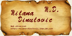 Milana Dinulović vizit kartica